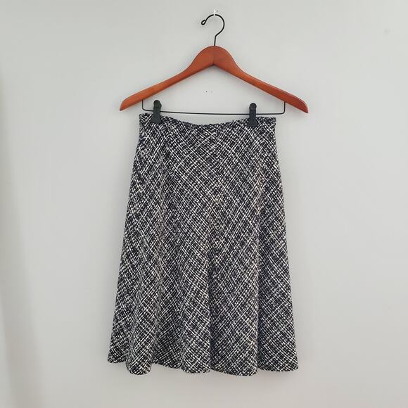 Context Black & White Tweed Circle Skirt Suit Size 8 - Picture 8 of 11